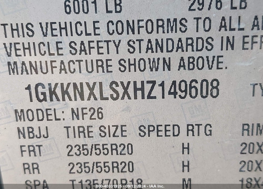 2017 GMC ACADIA DENALI VIN: 1GKKNXLSXHZ149608