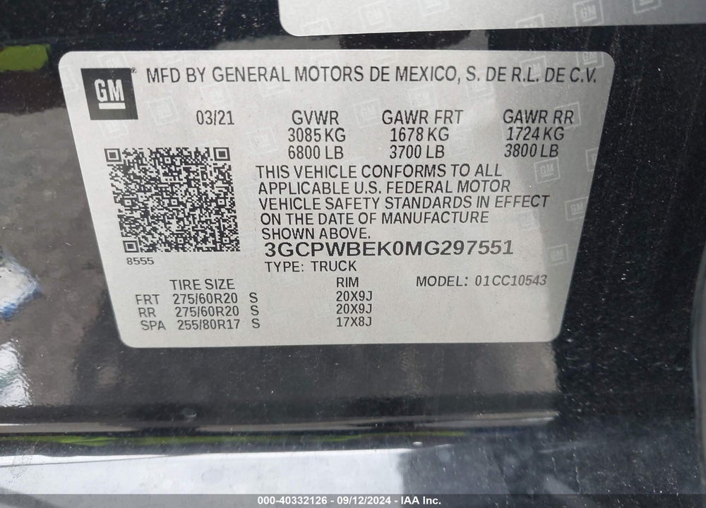 2021 CHEVROLET SILVERADO 1500 2WD SHORT BED CUSTOM VIN: 3GCPWBEK0MG297551