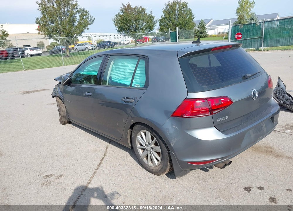 2015 VOLKSWAGEN GOLF TSI S 4-DOOR VIN: 3VW217AU7FM037114