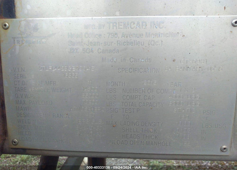 2016 TREMCAR --- VIN: 2TLFL4423GB000415