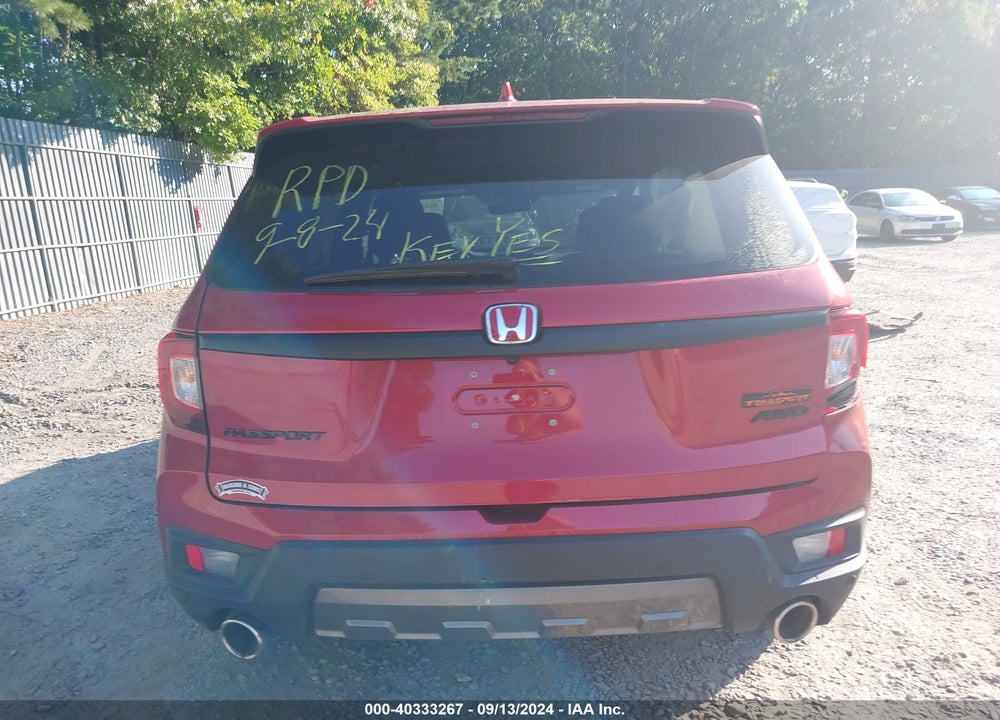 2022 HONDA PASSPORT AWD TRAILSPORT VIN: 5FNYF8H67NB012762