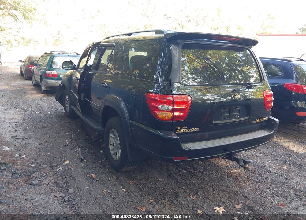 2002 TOYOTA SEQUOIA LIMITED V8 VIN: 5TDBT48A32S104003