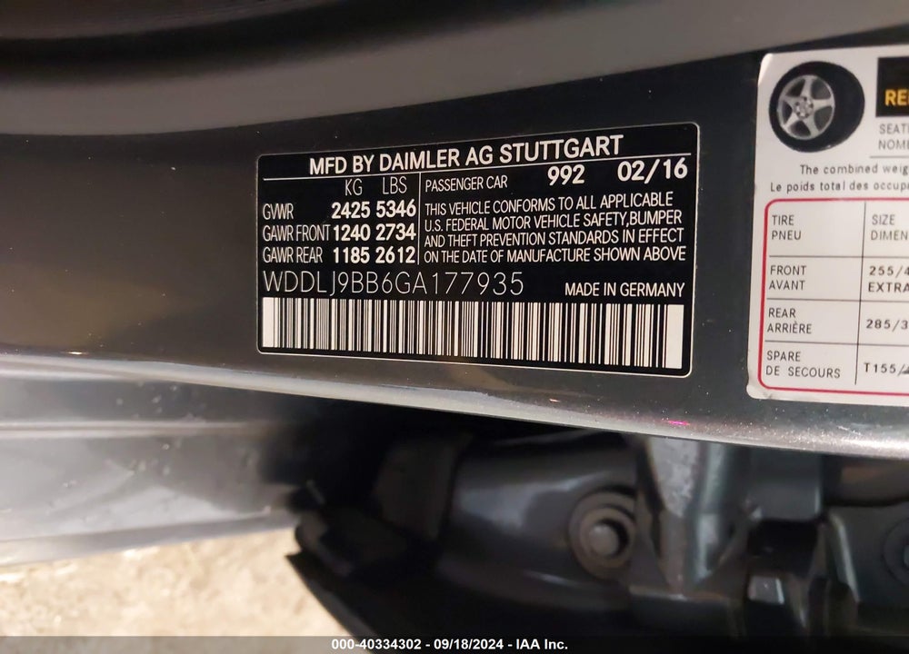 2016 MERCEDES-BENZ CLS 550 4MATIC VIN: WDDLJ9BB6GA177935
