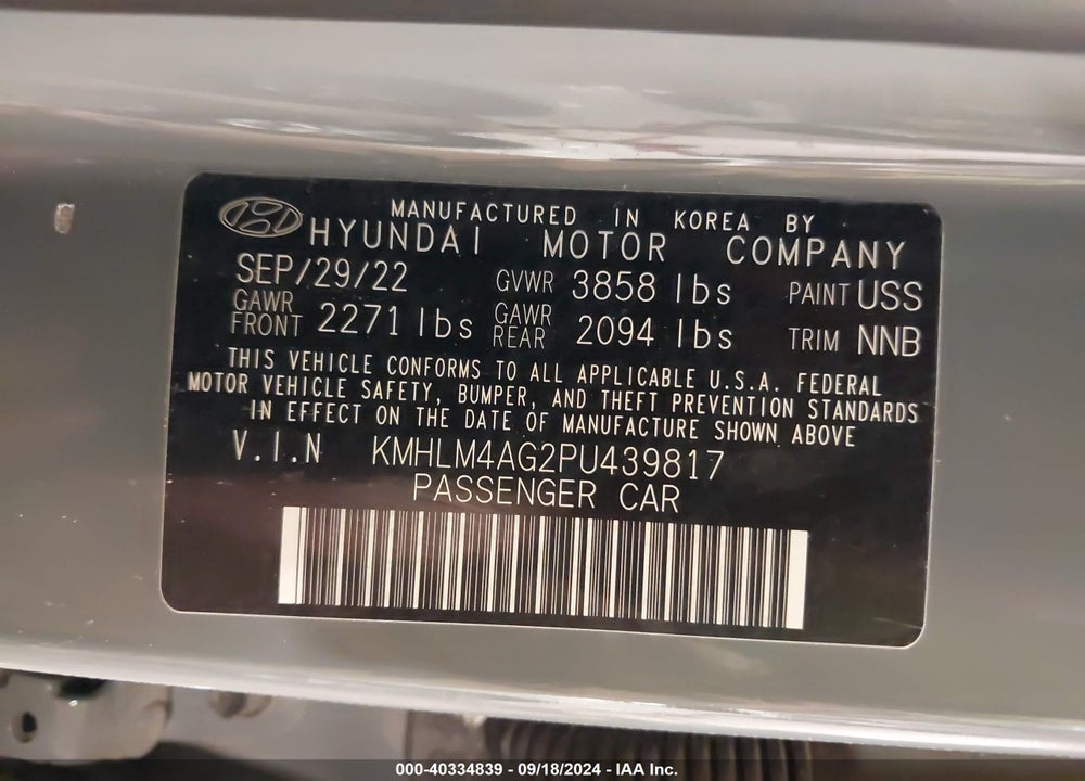 2023 HYUNDAI ELANTRA SEL VIN: KMHLM4AG2PU439817