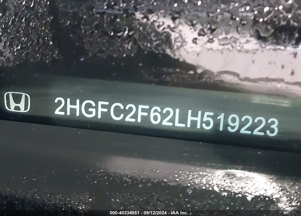 2020 HONDA CIVIC LX VIN: 2HGFC2F62LH519223