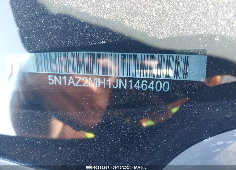 2018 NISSAN MURANO SV VIN: 5N1AZ2MH1JN146400