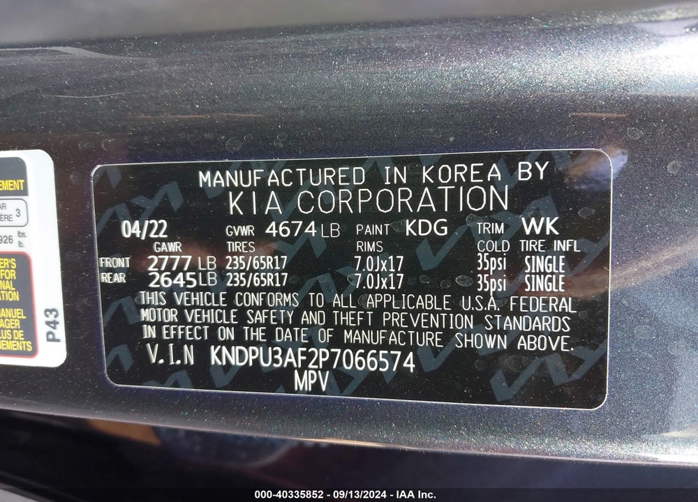 2023 KIA SPORTAGE LX VIN: KNDPU3AF2P7066574