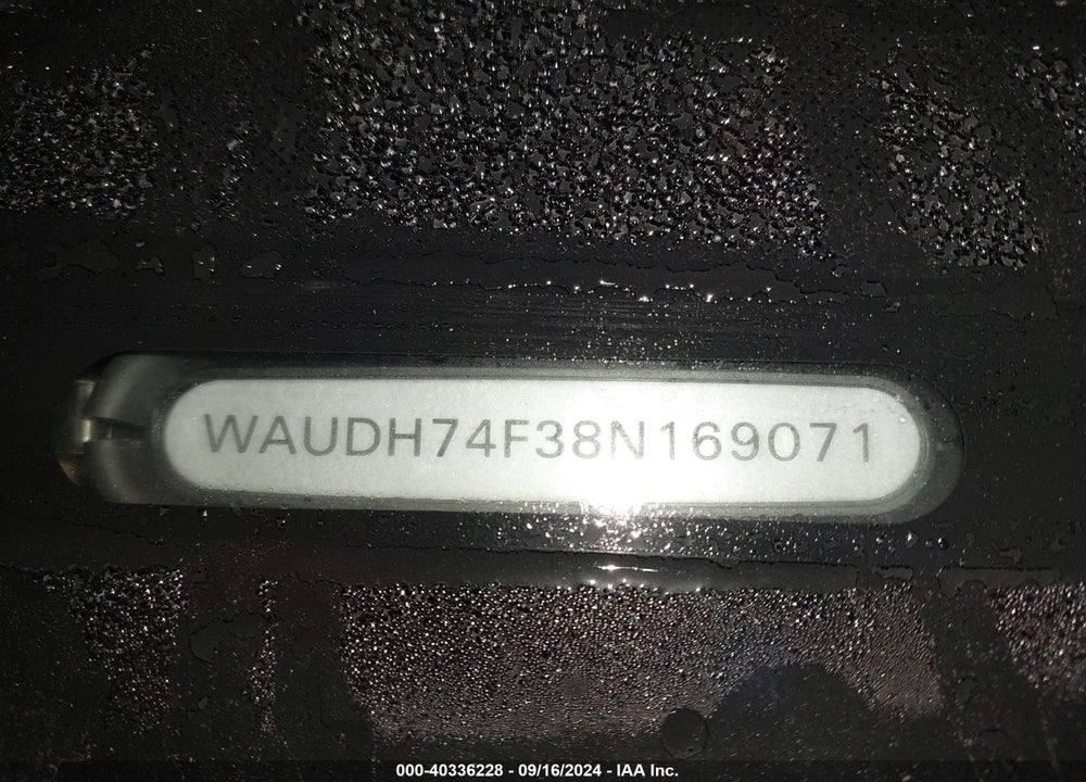 2008 AUDI A6 3.2 VIN: WAUDH74F38N169071