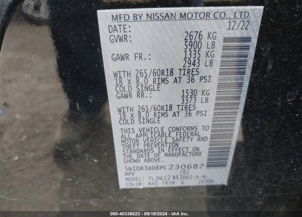 2023 NISSAN PATHFINDER ROCK CREEK 4WD VIN: 5N1DR3BD8PC230687