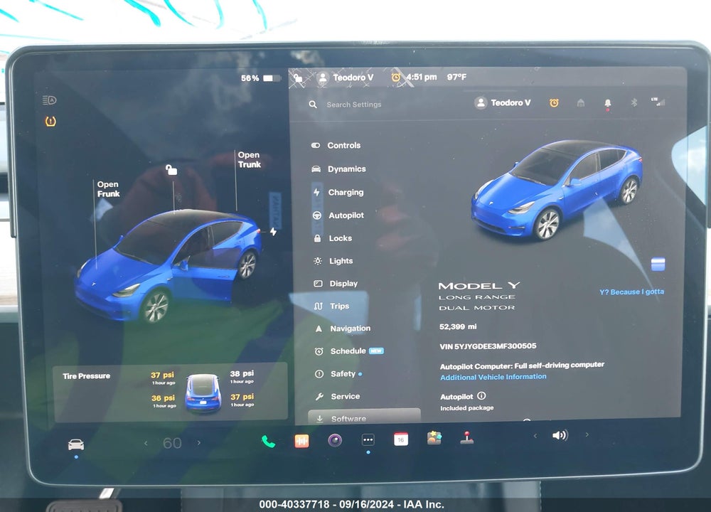 2021 TESLA MODEL Y LONG RANGE DUAL MOTOR ALL-WHEEL DRIVE VIN: 5YJYGDEE3MF300505