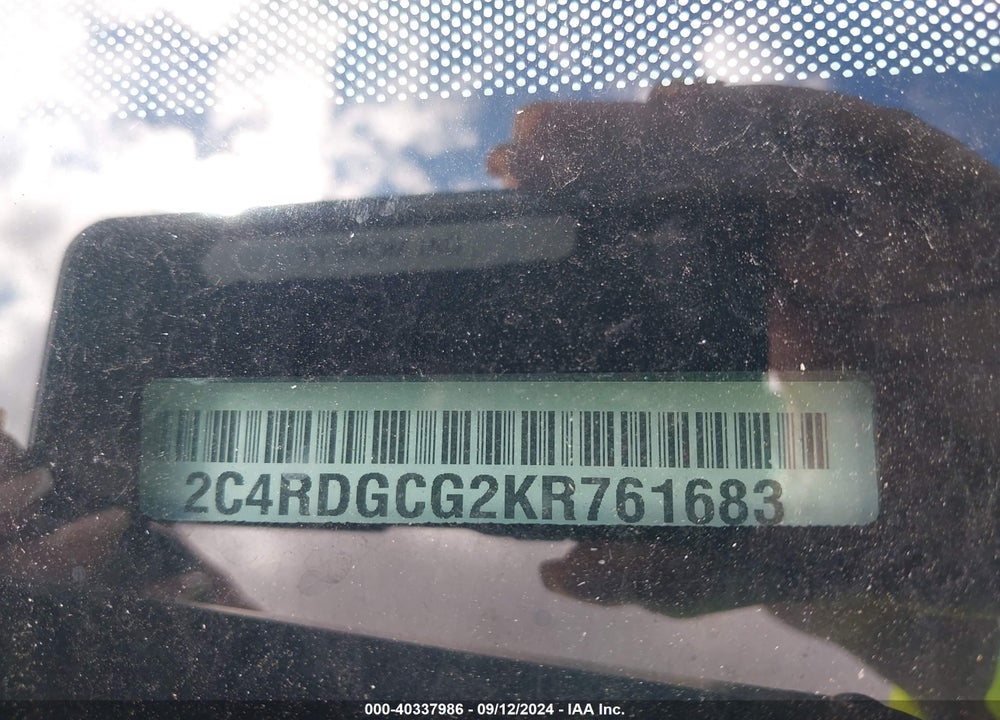 2019 DODGE GRAND CARAVAN SXT VIN: 2C4RDGCG2KR761683