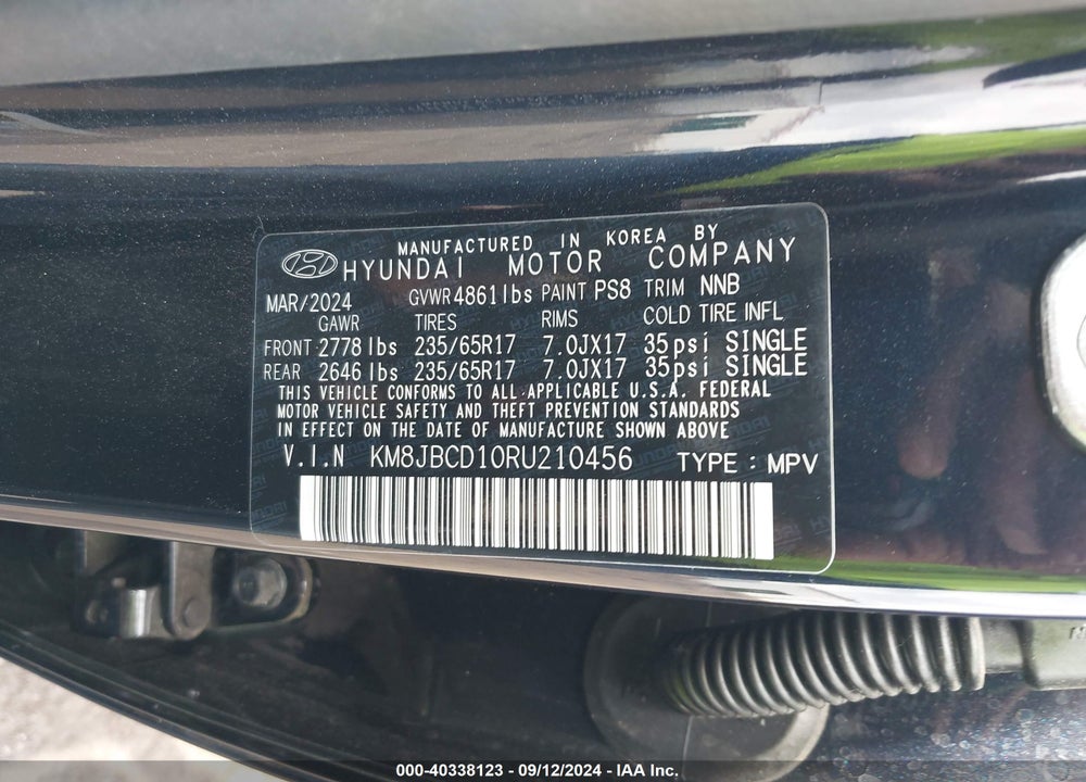 2024 HYUNDAI TUCSON HYBRID BLUE VIN: KM8JBCD10RU210456