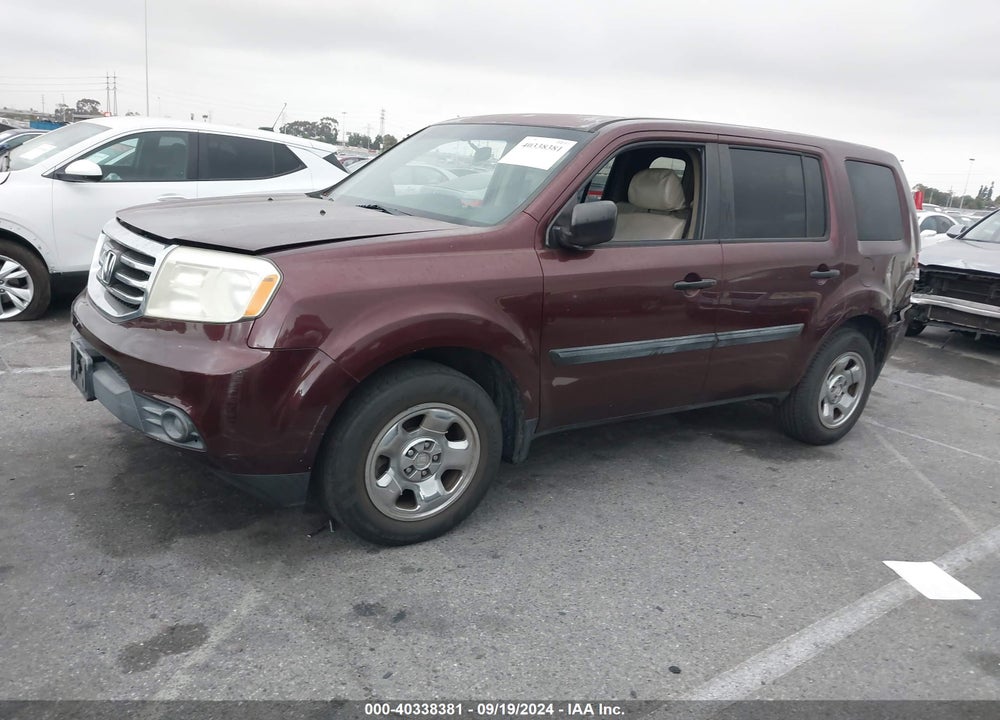 2013 HONDA PILOT LX VIN: 5FNYF3H23DB018668