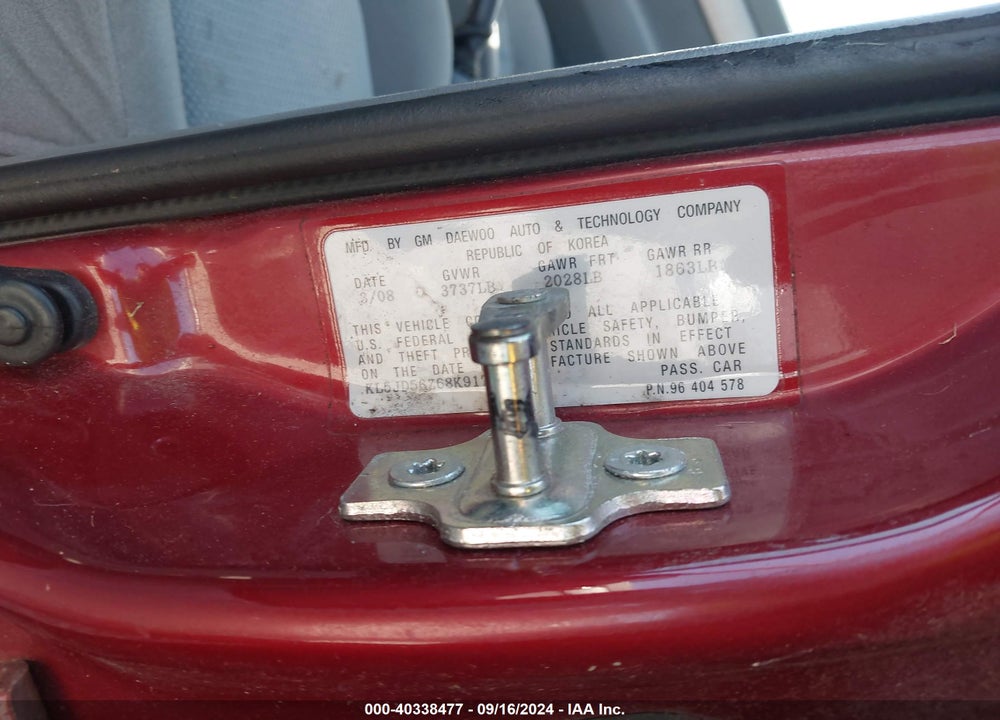 2008 SUZUKI FORENZA VIN: KL5JD56788K917820