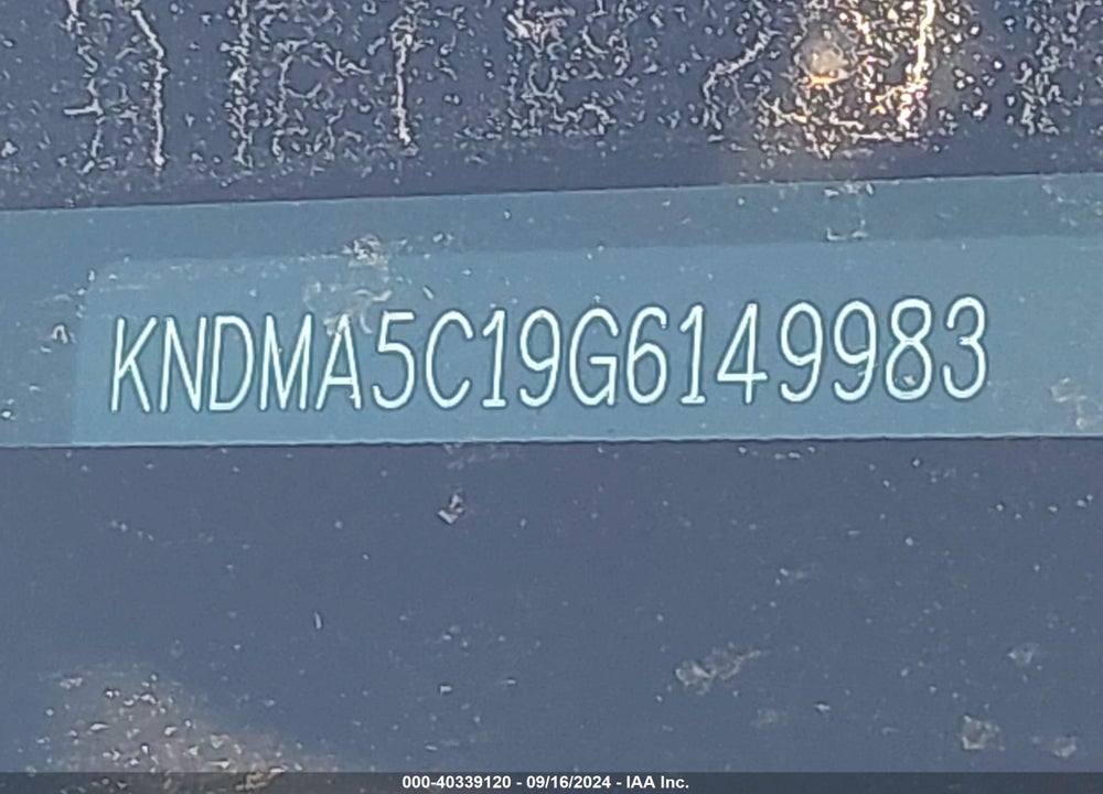 2016 KIA SEDONA L VIN: KNDMA5C19G6149983