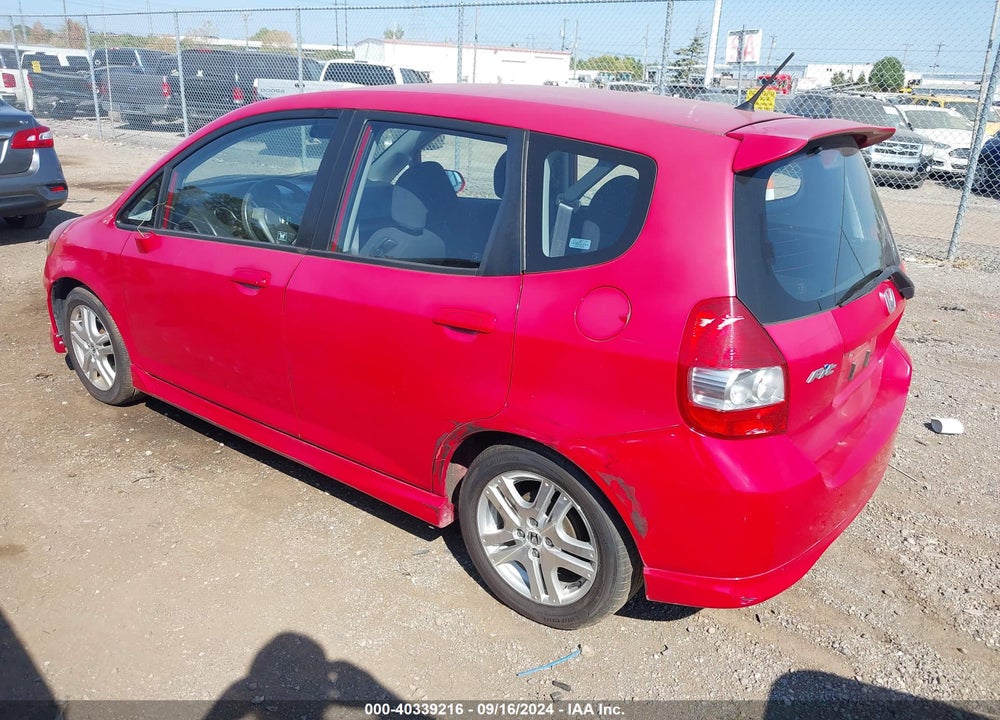 2007 HONDA FIT SPORT VIN: JHMGD38677S053000