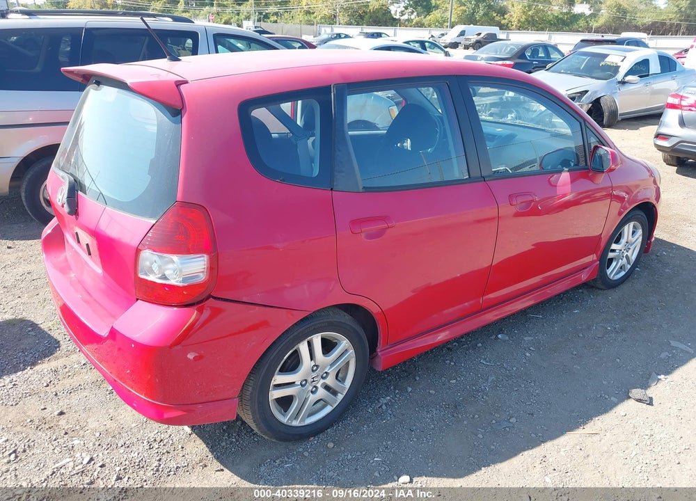 2007 HONDA FIT SPORT VIN: JHMGD38677S053000