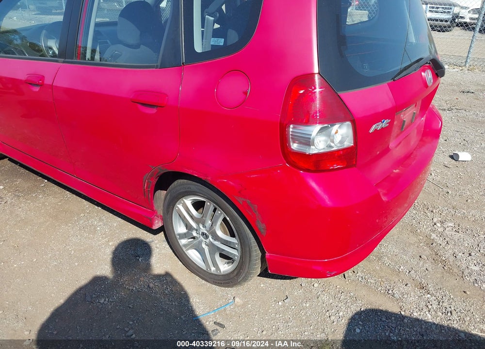 2007 HONDA FIT SPORT VIN: JHMGD38677S053000
