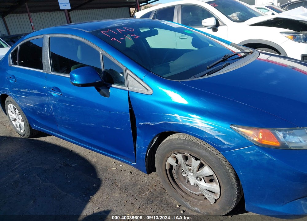 2012 HONDA CIVIC LX VIN: 19XFB2F58CE359207