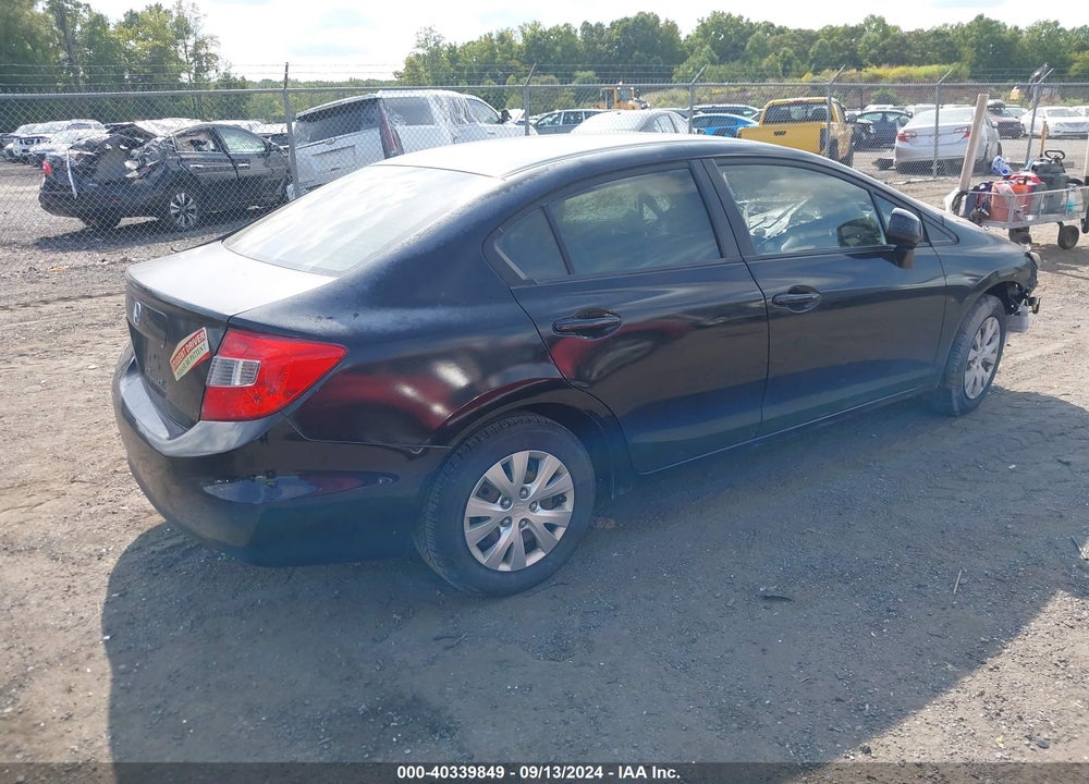2012 HONDA CIVIC LX VIN: 2HGFB2F55CH519274