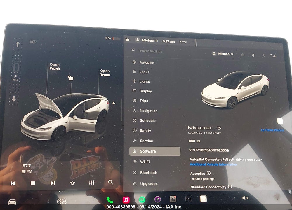 2024 TESLA MODEL 3 REAR-WHEEL DRIVE VIN: 5YJ3E1EA3RF823509