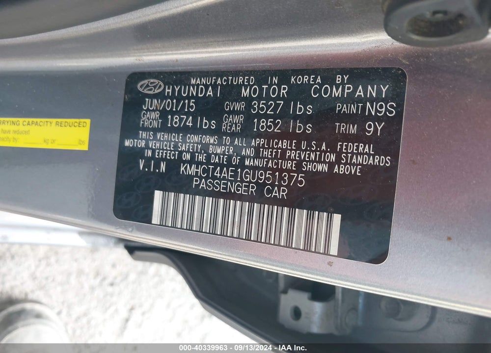 2016 HYUNDAI ACCENT SE VIN: KMHCT4AE1GU951375