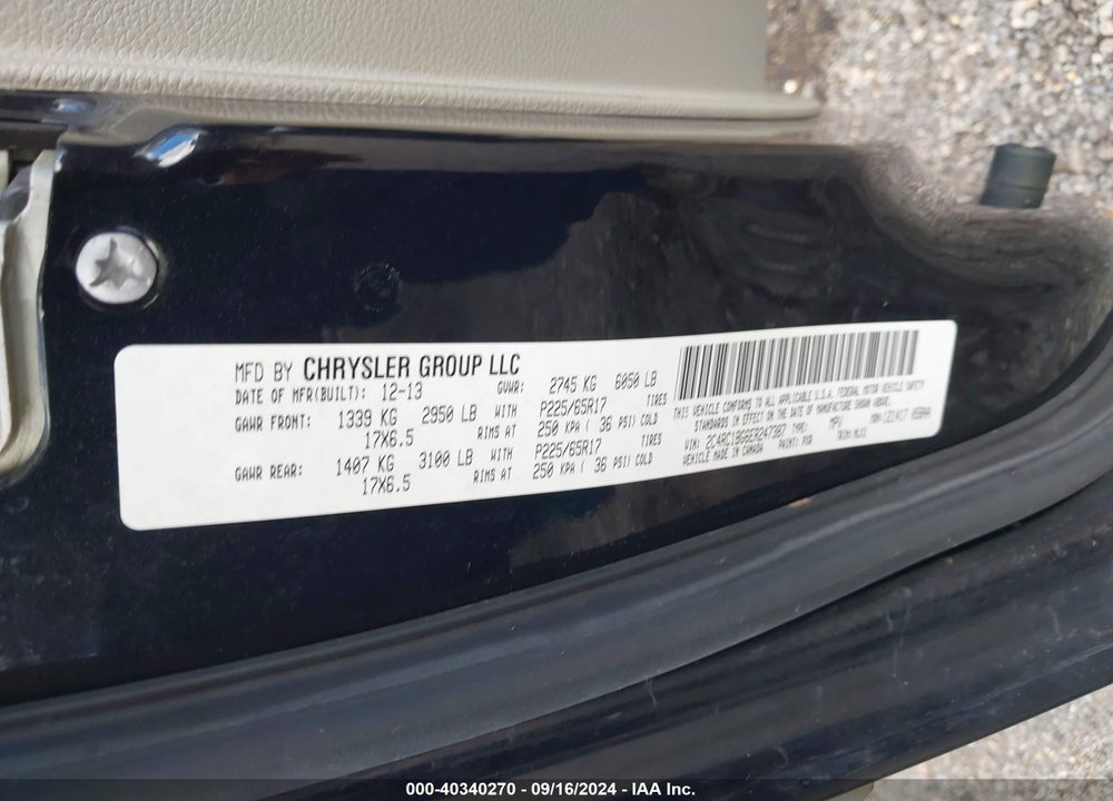 2014 CHRYSLER TOWN & COUNTRY TOURING VIN: 2C4RC1BG6ER247387