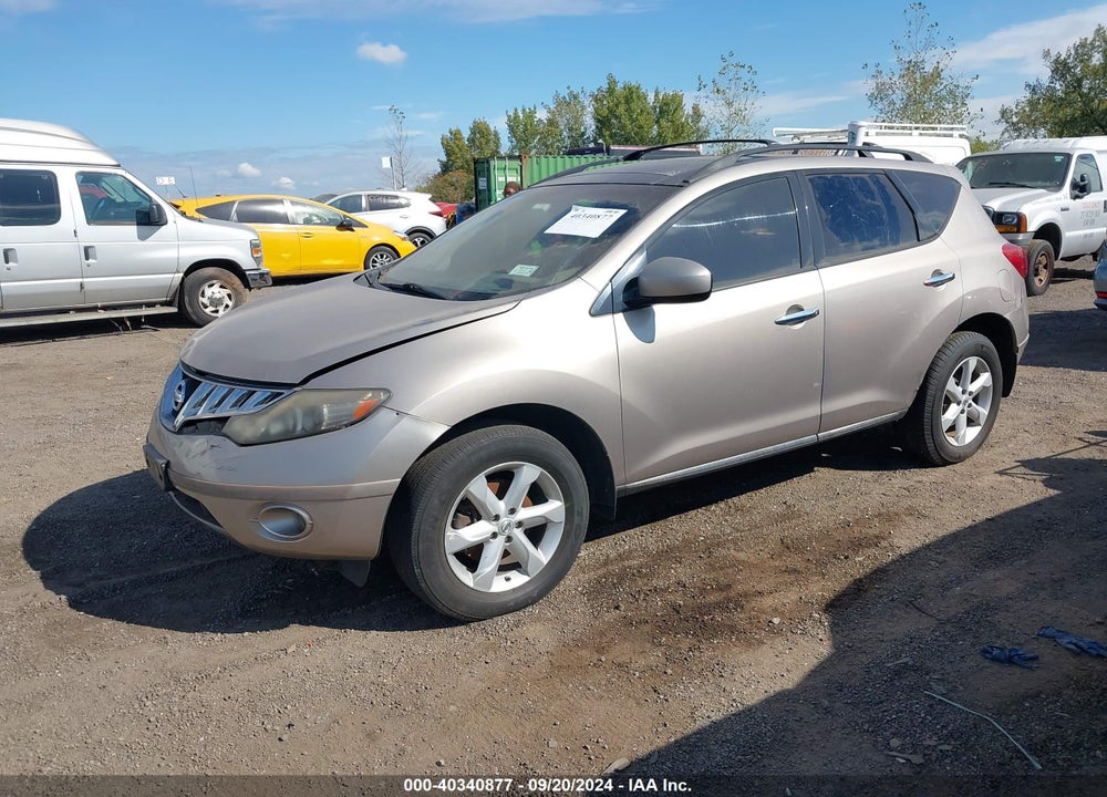 2009 NISSAN MURANO SL VIN: JN8AZ18W19W145281