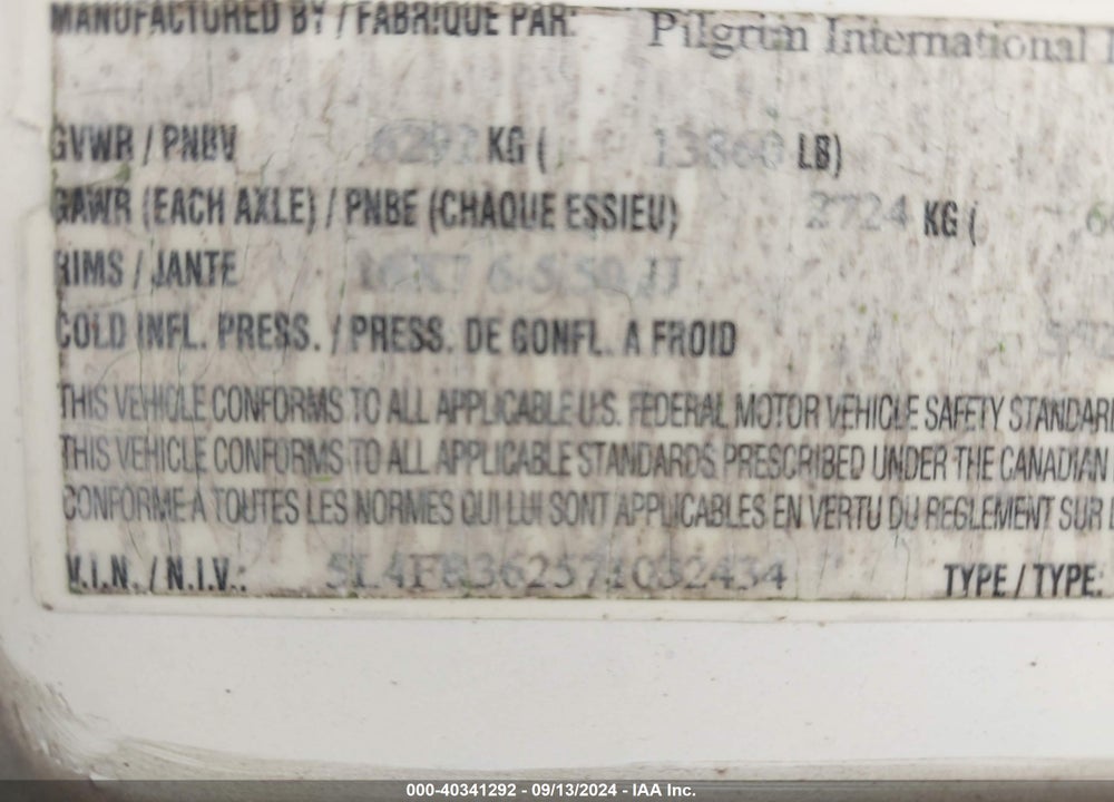 2007 OPEN RANGE OTHER VIN: 5L4FR362571032434