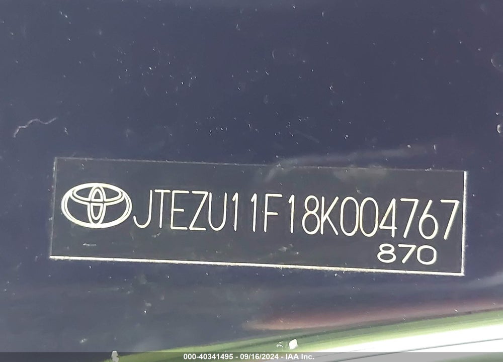 2008 TOYOTA FJ CRUISER VIN: JTEZU11F18K004767