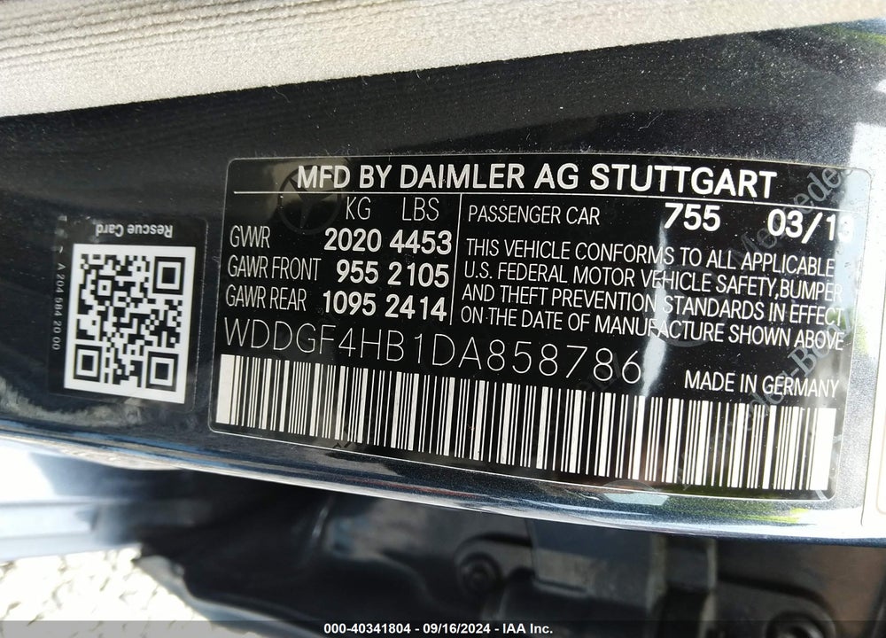 2013 MERCEDES-BENZ C 250 LUXURY/SPORT VIN: WDDGF4HB1DA858786