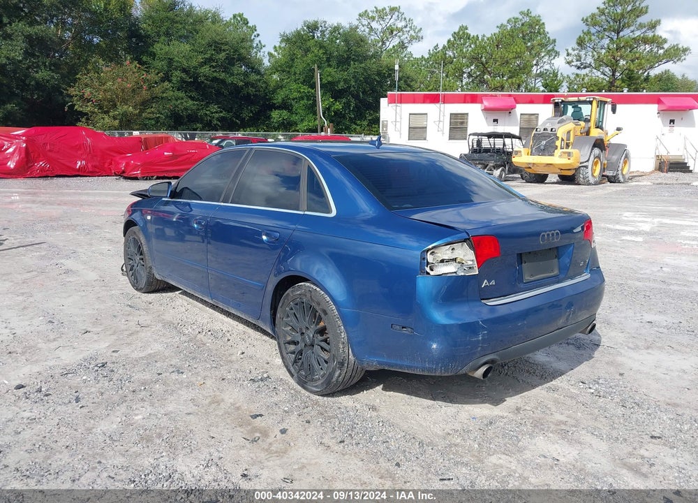 2007 AUDI A4 2.0T VIN: WAUAF78EX7A233803