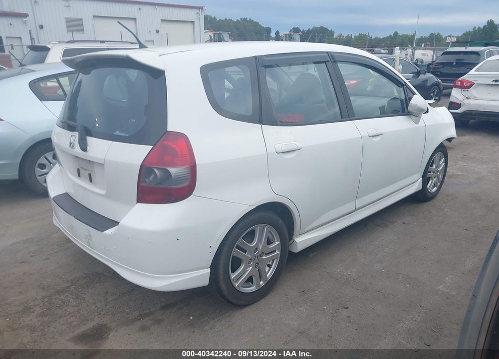 2007 HONDA FIT SPORT VIN: JHMGD38647S019029