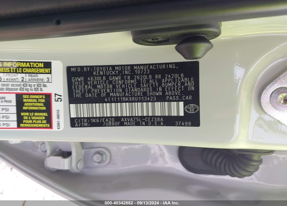 2024 TOYOTA CAMRY SE VIN: 4T1T11BKXRU113423