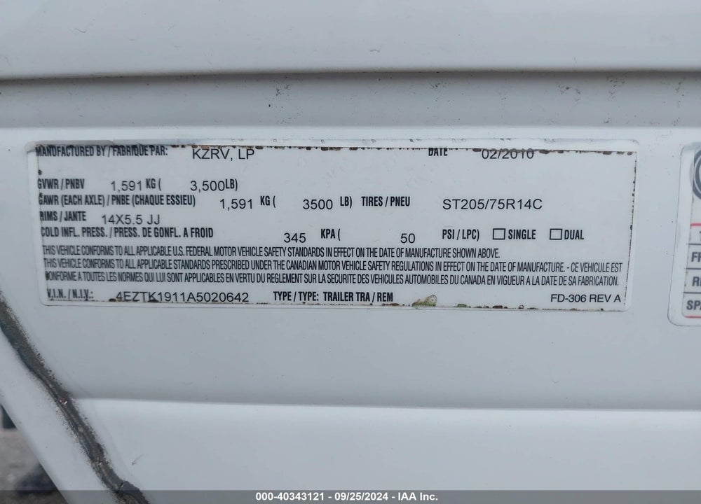 2010 SPORTSMEN OTHER VIN: 4EZTK1911A5020642