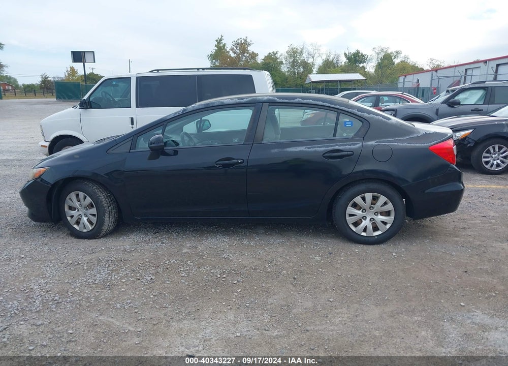 2012 HONDA CIVIC LX VIN: 2HGFB2F5XCH527208