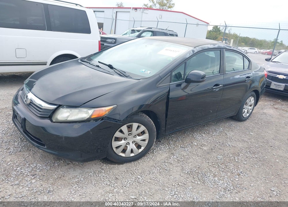 2012 HONDA CIVIC LX VIN: 2HGFB2F5XCH527208