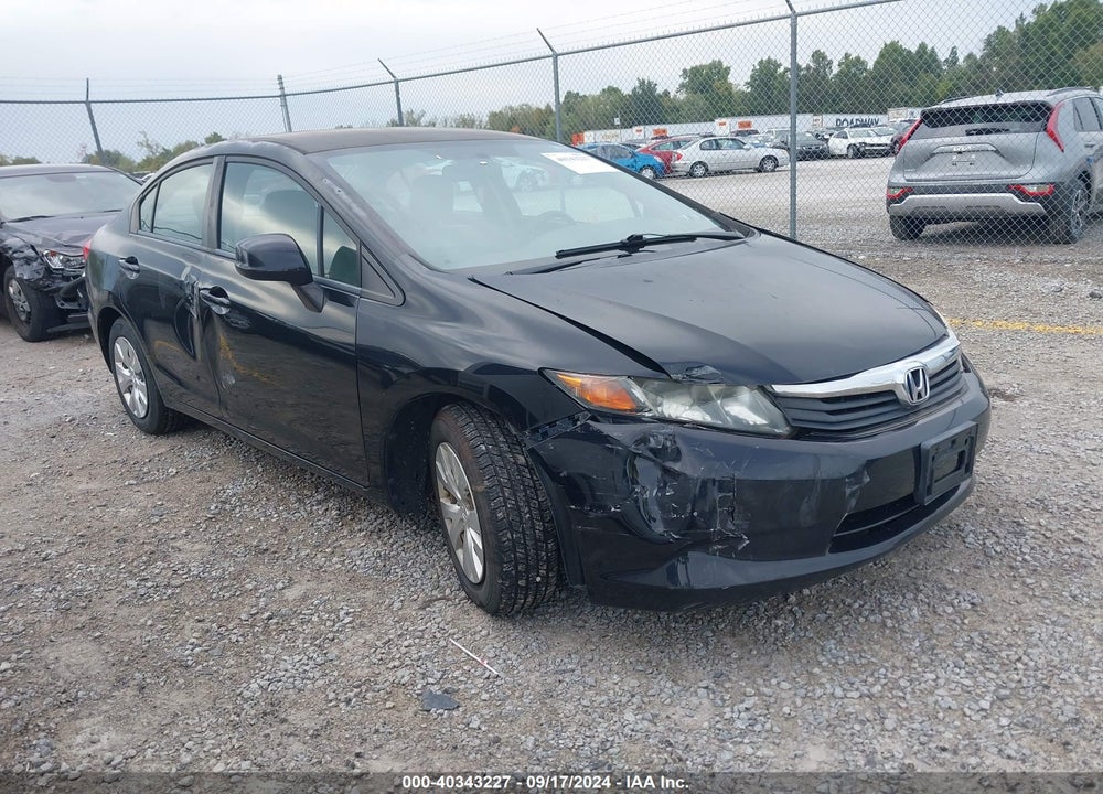 2012 HONDA CIVIC LX VIN: 2HGFB2F5XCH527208