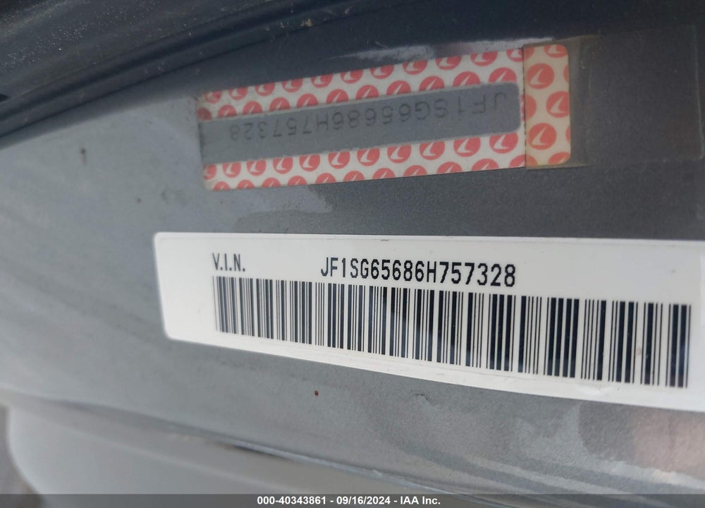 2006 SUBARU FORESTER 2.5X VIN: JF1SG65686H757328