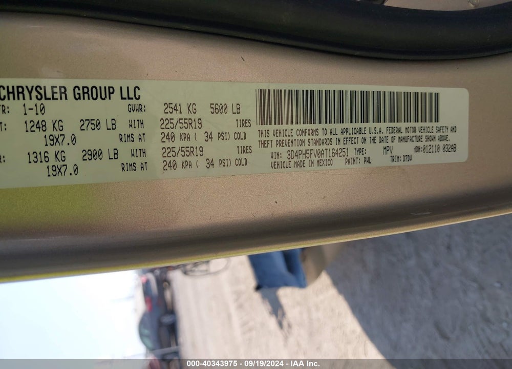 2010 DODGE JOURNEY SXT VIN: 3D4PH5FV0AT164251