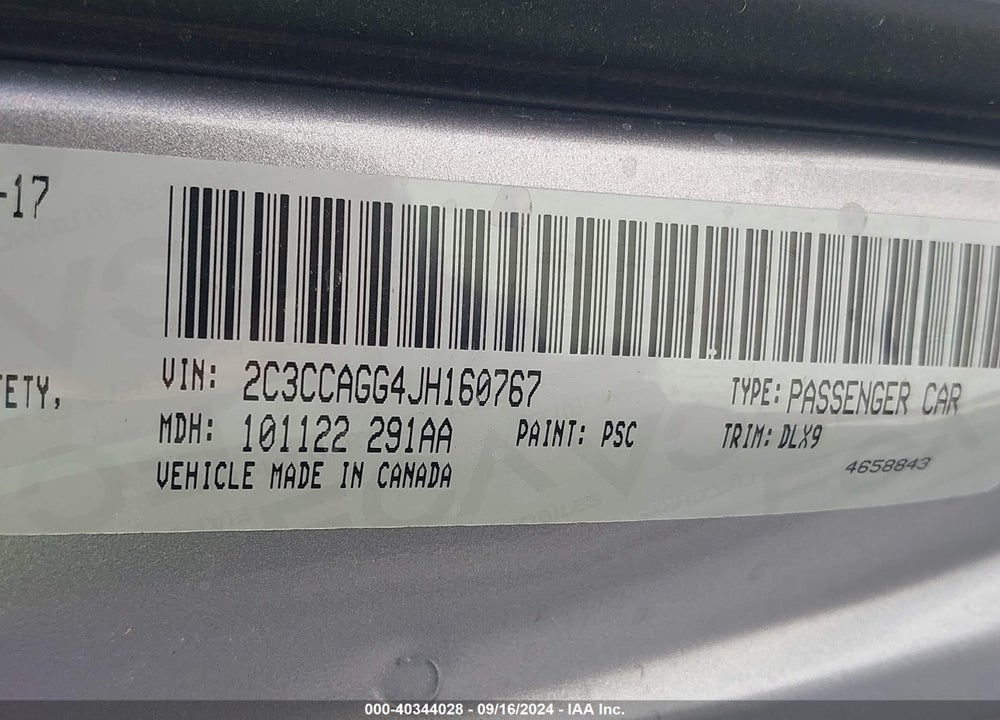 2018 CHRYSLER 300 300S AWD VIN: 2C3CCAGG4JH160767