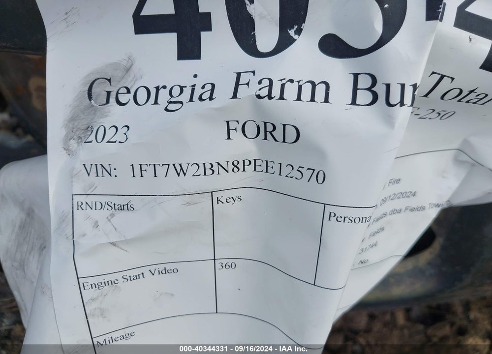 2023 FORD F-250 XLT VIN: 1FT7W2BN8PEE12570