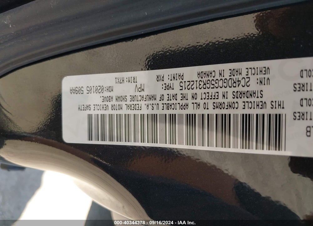 2016 DODGE GRAND CARAVAN SXT VIN: 2C4RDGCG5GR312215