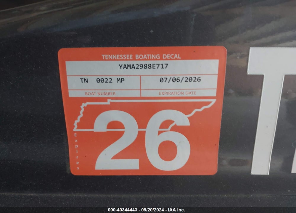 2017 YAMAHA JETSKI VIN: HINYAMA2988E717