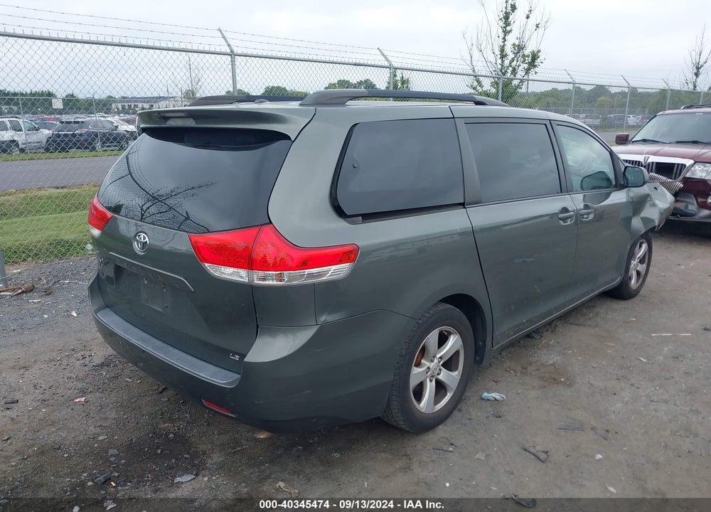 2012 TOYOTA SIENNA LE V6 8 PASSENGER VIN: 5TDKK3DC7CS264360