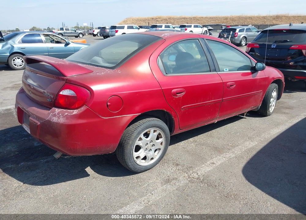 2004 DODGE NEON SXT VIN: 1B3ES56C34D599460