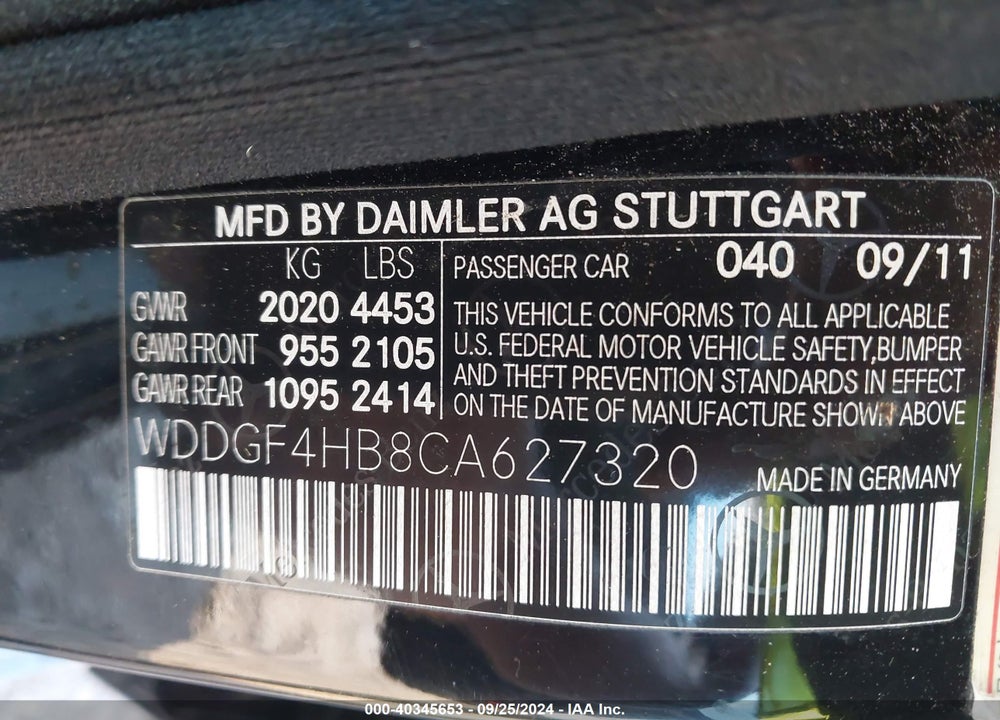 2012 MERCEDES-BENZ C 250 LUXURY/SPORT VIN: WDDGF4HB8CA627320