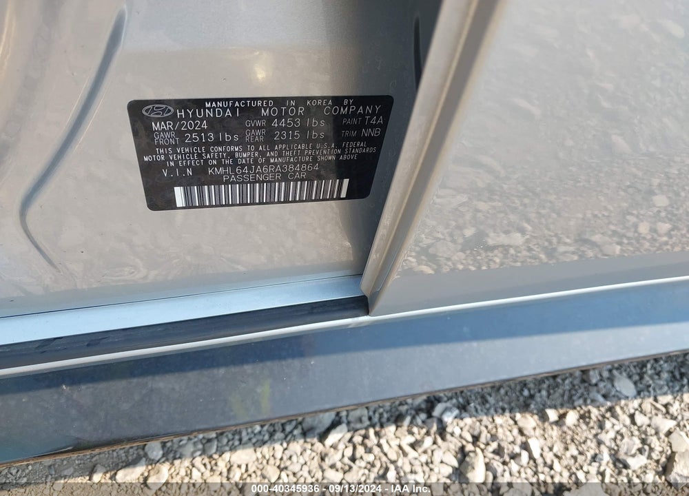 2024 HYUNDAI SONATA SEL VIN: KMHL64JA6RA384864
