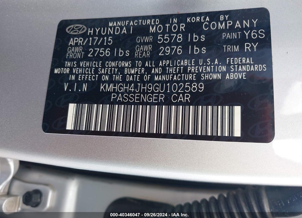 2016 HYUNDAI EQUUS ULTIMATE VIN: KMHGH4JH9GU102589