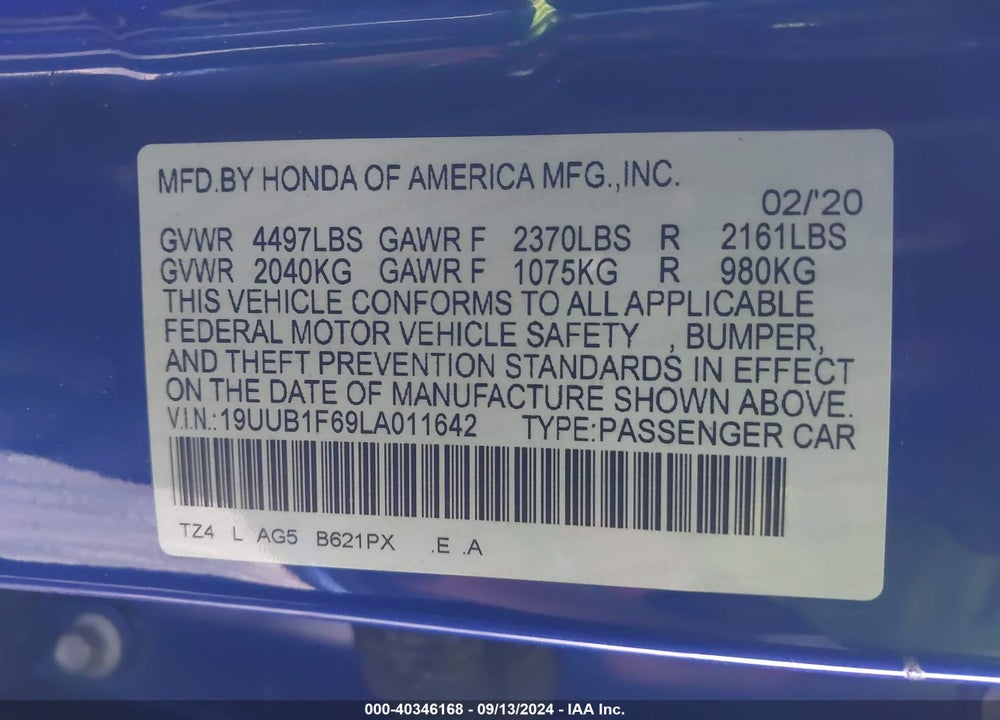 2020 ACURA TLX A-SPEC/A-SPEC W/RED LEATHER VIN: 19UUB1F69LA011642